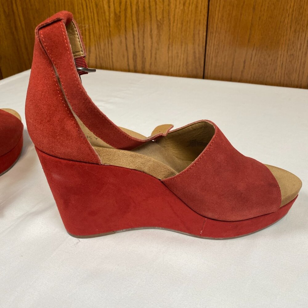 Lucky Brand Yemisa Wedge Sandals Women's 9 Red - Picture 9 of 10